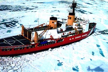 The Polar Sea, WAGB 11, breaking ice in the Chukchi Sea, June, 1998.