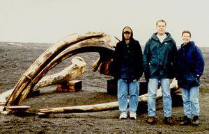 bowhead whale skull, Javier, Don and Anna
