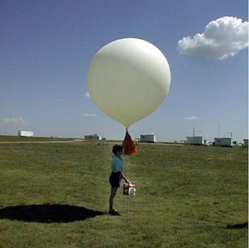I am holding on to the balloon and parachute, letting out slowly to the ozonesonde... and still holding on....